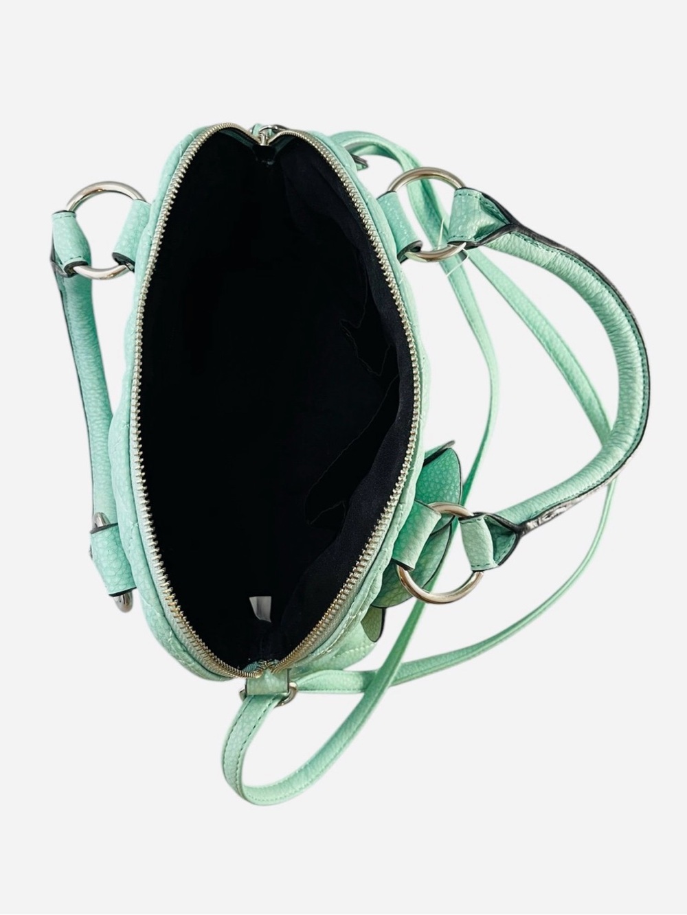 Vintage Del Mano Mint Green Pillow Shoulder Bag Purse Rose Casual NWT - Picture 4 of 8